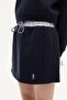 Quzu Striped Detailed Skirt Navy Blue - 3
