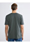 Khaki V-Neck Combed Cotton Men's T-Shirt - 4