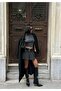 Women's Anthracite Pleated Mini Skirt with Shorts Yel221797 - 3