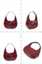 Wrinkled Textured Claret Red Shk110 Zippered Hand, Arm and Shoulder Bag with Special Adjustable Strap - 8