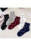 Economical Pack of 5 Heart Patterned Tennis Socks Set