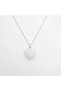 Women's Crystal Quartz Natural Stone Heart Shaped Necklace with Steel Chain