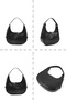 Wrinkled Textured Black Shk110 Zippered Hand, Arm and Shoulder Bag with Special Adjustable Strap - 8