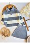 Striped Skirted Knitwear Girls' Set - 2