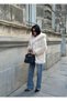 Women's Beige Shawl Collar Long Faux Fur Coat Yel221783 - 3