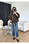 New Season Women's Khaki Suede Effect Bomber Jacket – Oversized , Casual & Trendy Model - 4
