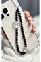 Heart Beaded Phone Charm |   Heart-Shaped – Black Beaded Aesthetic Phone Accessory