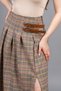 Women's Winter Orange Royal Plaid Slit Skirt Plaid Premium Maxi Skirt Stylish Daily Casual 6831 - 5