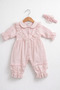 Collared Lace Baby Girl Snapsuit and Headband