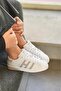 Women's White Gray Line Detailed Orthopedic Sneaker 059-K - 2