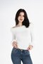 Faux Fur Boat Neck Long Sleeve Diver Slim Fit Off Shoulder Blouse