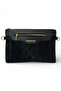 Women's Faux Leather Adjustable Crossbody and Hand Strap Portfolio, Clutch Bag S-1360 Black Patterned - 2