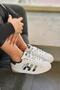 Women's White Gray Line Detailed Orthopedic Sneaker 059-K - 3