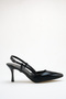 Women's Heeled Shoes Black Patent Leather - 6