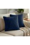 2-Pack of Corded Fabric Plush Cushion Covers 45*45 Navy Blue Color Soft Velvet Cushion Double-Sided