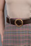 Women's Winter Pink Plaid Checkered Belted Maxi Skirt Stylish Daily Casual 6836 - 2