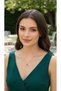 Purple Zircon Stone Necklace Stainless Steel Gold Color Chain Necklace - 2