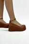 Tan Skin Wedge Heel Shoes (V4211)