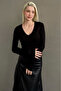 Black V-Neck Lace Women's Blouse Sh354 - 7