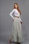 Women's Winter Ecru Tulle Chiffon Lined Maxi Skirt Stylish Daily Comfortable 6857 - 2