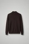 Men's Slim Fit Zippered Mock Neck Corded Fabric Knitwear Cardigan Brown - 2