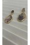 Gold Framed Marble Pattern Dangle Earrings – Modern Women's Earrings - 2