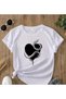 Basic T-Shirt with Heart and Snake Print Detail