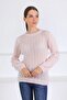 Pink Wool Blend Lace-Like Knit Knitted Women's Sweater