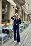 Ribbed Knit Pants Bomber Jacket Women's Top and Bottom Set - 4