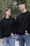 Oversized Sweatshirt Set of 2, 100% Cotton, 3 Yarns, Unisex, Daily Use