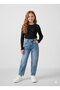 Girl's Ribbed Knit Rose Detailed Blouse