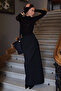 Women’s Black Cashmere Ultra Lightweight Turtleneck Blouse - 3