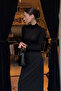 Women’s Black Cashmere Ultra Lightweight Turtleneck Blouse