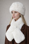 Hat and Scarf White 2-Piece Set Plush Set - Hat Neck Collar Luxury Soft Winter - 2
