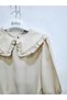 Girl's Beige Ruffle Collar Blouse with Elastic Waist - New Product - 3