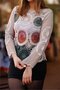Gray Color Lace Crochet Embroidered Knitwear Blouse - 6