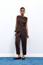 Lena Carrot Pants - Brown - 3