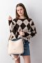 Mila Charmlı Large Size Soft Leather-Look Large Volume Cream Women's Shoulder Bag Pbu3207