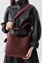 Mila Charmlı Large Size Soft Leather-Look Large Volume Claret Red Women's Shoulder Bag Pbu3207 - 3
