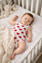 100% Cotton, Snap Fasteners at the Bottom, Zero Sleeve, Heart Patterned Newborn Baby Bodysuit, 0-9 Months - 3