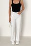 White Women's Wide Leg Jean High Waist Palazzo Stretch Fabric Stretch Denim Trousers Jessi̇ca-2040 - 5