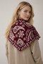 Triangle Scarf Shoulder Shawl Burgundy for Women - Trendy Viral Patterned Reversible Knitwear