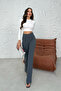 High Waist Shaping / Sculpting Full Stretch Fabric piped Pants 4076 - 7