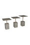 Edisam Iconic 3-Piece Zigon Coffee Table Side Table Service Table Wooden Body Travertine Pattern - 6