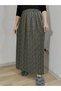 Elastic Waist, Vivid Colorful Patterned Viscose Press Fabric Maxi Length Skirt, Prayer Skirt, Size 36-48