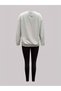 Women's Black Leggings - Gray Sweatshirt Set 2-Piece Combination Oversized Casual Boyfriend Style - 6
