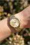 Gold Color Women's Wristwatch |   30mm Gold Color Steel Case, Steel Band - 4