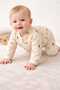 Newborn 100% Cotton Baby Romper - Teddy Bear Patterned, Zippered, Long Sleeve Baby Pajamas - 3