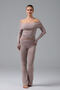 Kiraze - Bardot Collar Long Sleeve T-Shirt with Finger Hole