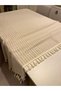 Striped Linen Fabric Tassel Tablecloth 160 X 220 Beige - 7